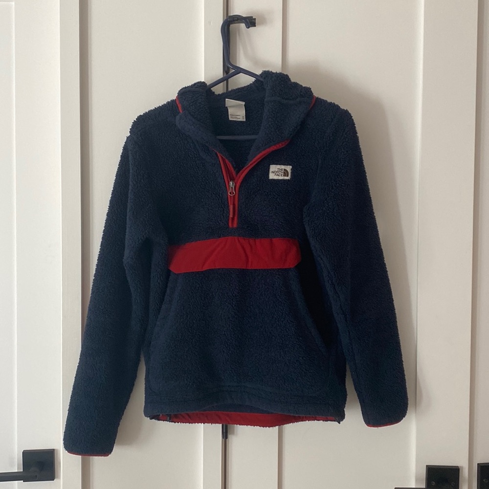 UNISEX fleece North Face quarter zip hoodie